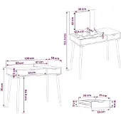 vidaXL Kaptafel FAUSKE Wit 100 x 50 x 78 cm