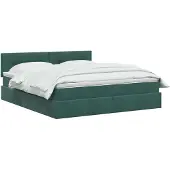 vidaXL LED-bed met matras, donkergroen, 180 x 200 cm, fluweel