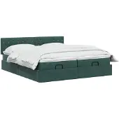 vidaXL Ottoman bed met matras met hoofdeinde 2 pcs Donkergroen Fluweel