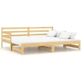 vidaXL Slaapbank uitschuifbaar massief grenenhout 2x(90x200) cm