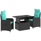 Syfax Buiten eettafelset 3 pcs poly rattan