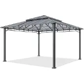 TOOLPORT Tuinpaviljoen 4x4 m, aluminium frame, polycarbonaat dak ca. 8 mm