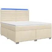 vidaXL Boxspringbed met matras, crème kleur, 180 x 200 cm, gestoffeerd