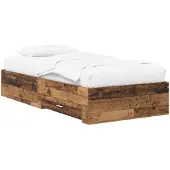vidaXL bedframes met lades, opbergruimte, gemaakt van gerecycled hout en houtvezel
