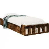 vidaXL Bedframe met opbergruimte, gerookt eikenhout, 80 x 200 cm