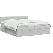 vidaXL Opbergbed met hoofdeinde 2 st Lichtgrijs
