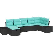 vidaXL Bankstel 5 st poly rattan