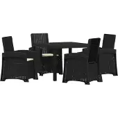 vidaXL Tuinset, 5-delig, antraciet en crème, kunststof (PP)