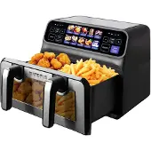 OEM Heetluchtfriteuse, dubbele manden, koken zonder olie, model 802T - 2-in-1 mand