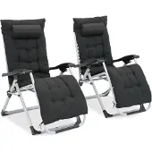 Garden Point Set van twee antracietkleurige ligbedden Olbia