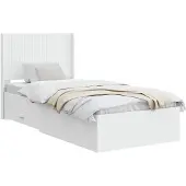 vidaXL Bedframe met opbergruimte en hoofdbord Wit 90 x 190 cm