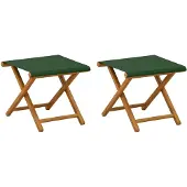 vidaXL Ligstoel, 2 stuks, massief eucalyptus hout, groen