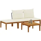 vidaXL 4 st Massief acaciahout & touw Naturel