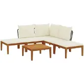 vidaXL 6 st Massief acaciahout & touw Naturel