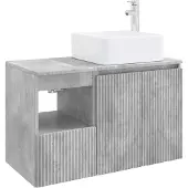 vidaXL Badkameraccessoireset, 2 stuks, betonkleur, houtvezel