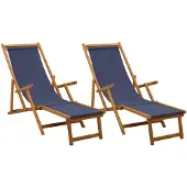 Syfax Opvouwbare zonnebed 2 pcs 3 Positie Massief Eucalyptus Hout