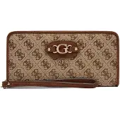 GUESS portemonnee Samantha SLG Zip Around Wallet Latte Logo / Brown bruine
