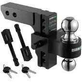 Rhino USA 6In Heavy Duty Drop Hitch - 2In (Black)