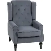 HOMCOM Armchair-Polyester-86L x 74B x 102H cm-Grau