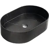 Sapho Blok natuurstenen opbouwwastafel 55x37cm zwart Marquin mat