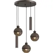 Masterlight 5-lichts hanglamp Opera Ø 50cm cacao