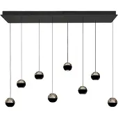 Steinhauer Belluno 4592ZW – 8-lichts zwarte hanglamp met smoke glas en Cable Lift