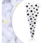 Syfax Kunstkerstboom met voet, wit, 120 cm, gemaakt van PVC en staal