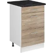 Vicco Keukenonderkast R-Line, Sonoma/Wit, 50 cm antraciet werkblad