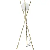 Mauro Ferretti Glamy X vloerlamp – Vloerlamp met één E27-fitting, gemaakt van goudkleurig metaal en een witte glazen bol (Ø 55 x 155 cm) – Glamourachtig, minimalistisch design