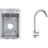 Faizee Home Future RVS Spoelbak Zilver 30x45x22 cm met Genial Kraan