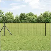 vidaXL Hekpaal 12 st Grijs 60 cm Poedercoated staal