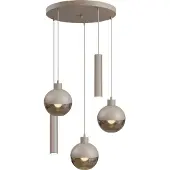 Masterlight 5-lichts hanglamp Opera Ø 50cm beige terra