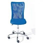 Markenlos Ergonomische bureaustoel - Hoogteverstelbare rugleuning, verstelbare lendensteun, blauw/zilver