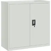 vidaXL Kantoorkast met 2 deuren 90 cm staal grijs
