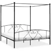vidaXL Hemelbedframe metaal zwart 180x200 cm