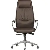 Amstyle Kantoel echtleder bruin, bureaustoel X-XL, draagvermogen 120 kg, synchroonmechanisme, chefstoel, verstelbare hoofdsteun
