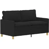 vidaXL Bankstel 2 st Zwart Stof