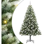 vidaXL Kunstmatige Scharnierende Kerstboom met Gevlokte Sneeuw Warmwit
