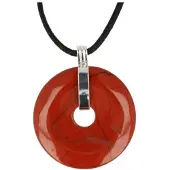 Ruben Robijn Jaspis rood donuthanger 40 mm aan koord