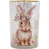 Clayre & Eef Waxinelichthouder Grijs Glas