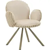 Mauro Ferretti Stockholm-stoel - B - Crème, set van 2 stuks, gemaakt van ijzer en polyester, met armleuningen, modern design - moderne collectie