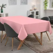 ANRO Tafelkleed Effen linnenlook Roze 200x140cm Met sierband Afwasbaar Waterafstotend