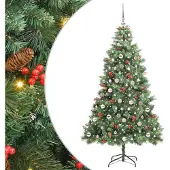 vidaXL Kunstkerstboom 300 LED's Warmwit PVC en Metalen Groen