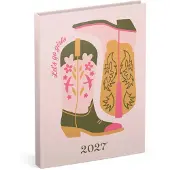 Lannoo Cowboy Boots Desk Agenda 2027 Pink
