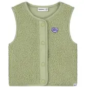 Babyface rechtvallende teddy gilet - groen Effen - maat 56
