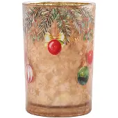 Clayre & Eef Waxinelichthouder Ø 12x18 cm Bruin Glas