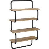 vidaXL 4-laags Wandplank Artisanaal eiken 80 x 24,5 x 104 cm