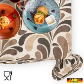 ANRO Tafelkleed Beige druppels 400x140cm Rechte rand Afwasbaar Waterafstotend Binnen & Buiten