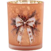 Clayre & Eef Waxinelichthouder Bruin Glas