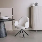 Tower Living Eetkamerstoel Imola - Wit Stof - 66x66x91cm